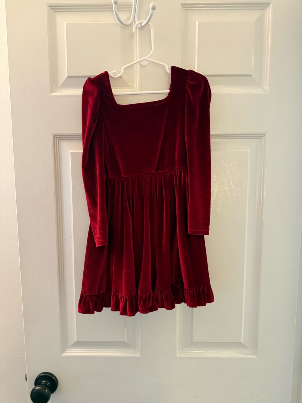 Cranberry Velvet Mod Twirl Dress, 5T